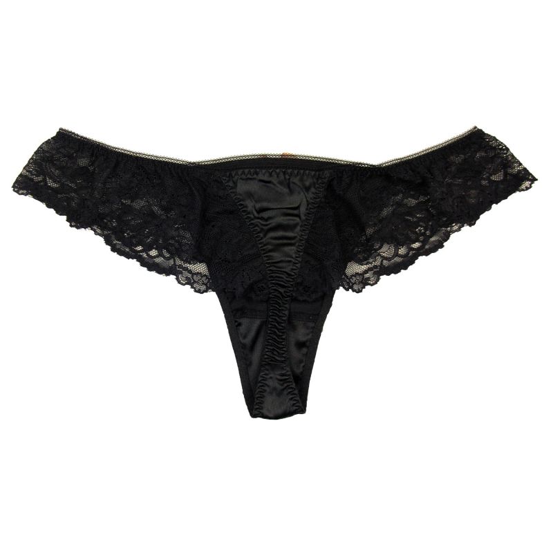 93% Silk 7% Spandex Women's Sexy Lace Thong Panties Seta mutandine
