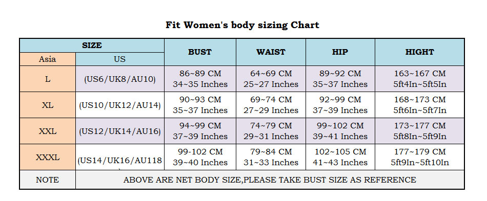 fitted body size