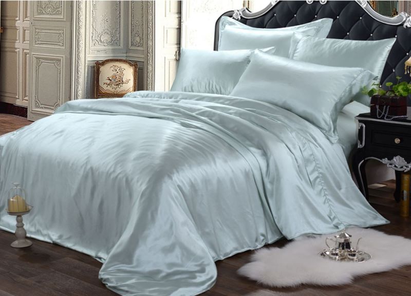 Pure 22MM Silk Doona Quilt Cover Pillow Cases 3Pcs Seamless Bedding Set 
