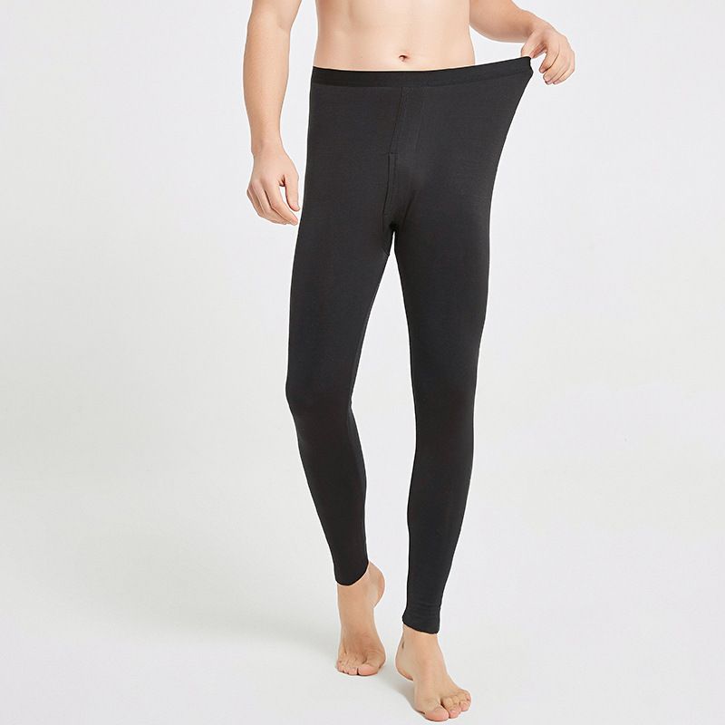 Mens Thermal Pants Natural Silk Blend Seamless Self-heating Slim Fit Thick Long Base Bottom