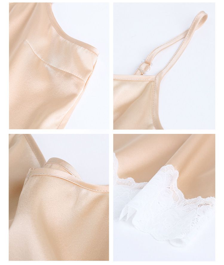 Natural Silk Satin With Spandex Women's Tube Lacy Top Comfortable Lining Camisole