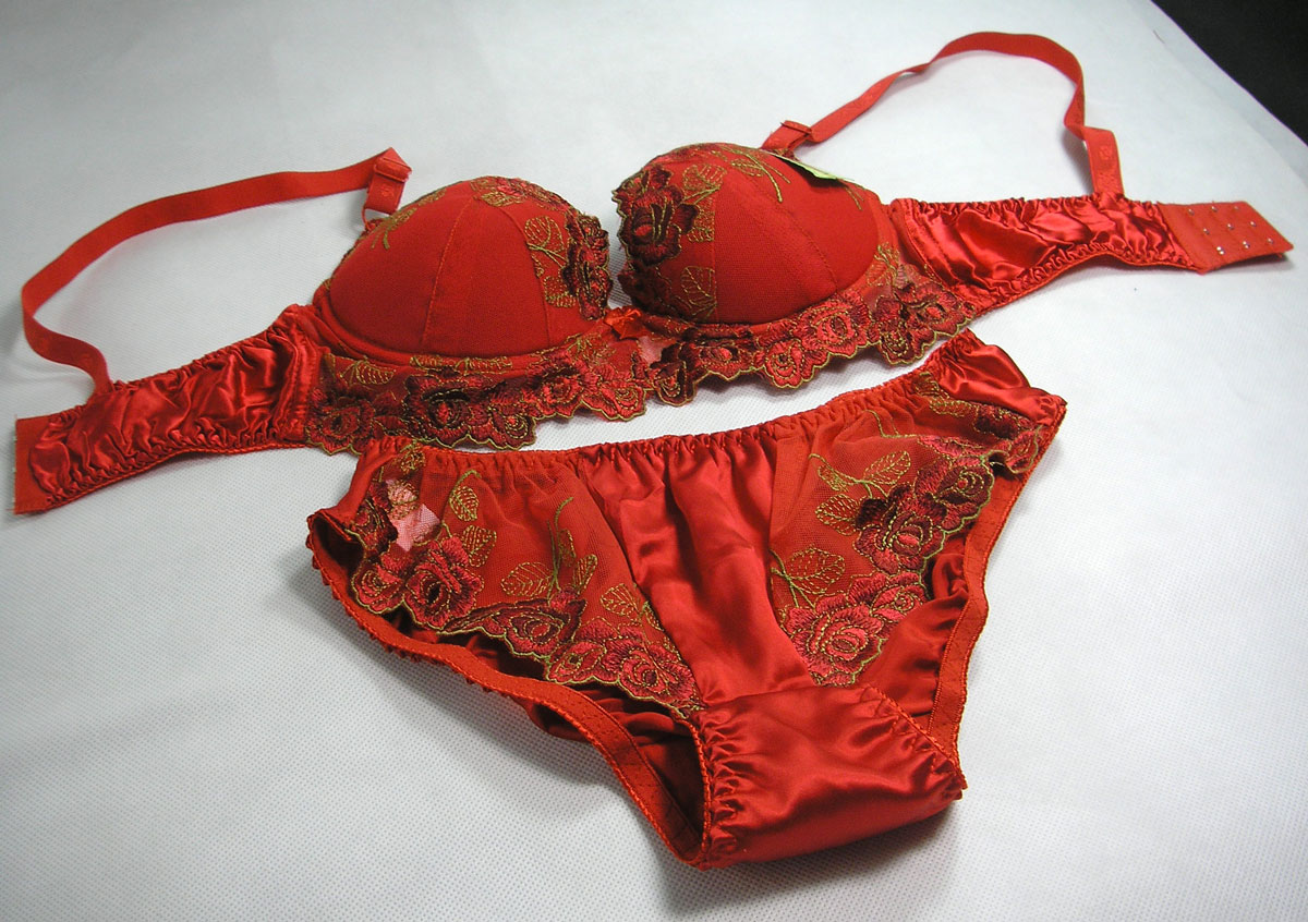 red lace bra and pants