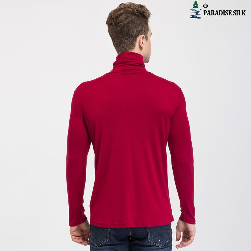Maglione da uomo colletto alto misto seta cashmere collo di tartaruga per stratificazione invernale - Foto 6 di 6
