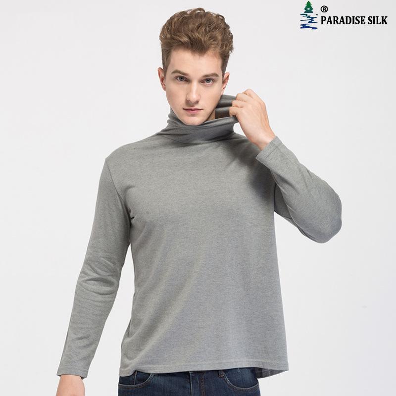 Maglione da uomo colletto alto misto seta cashmere collo di tartaruga per stratificazione invernale - Foto 4 di 6