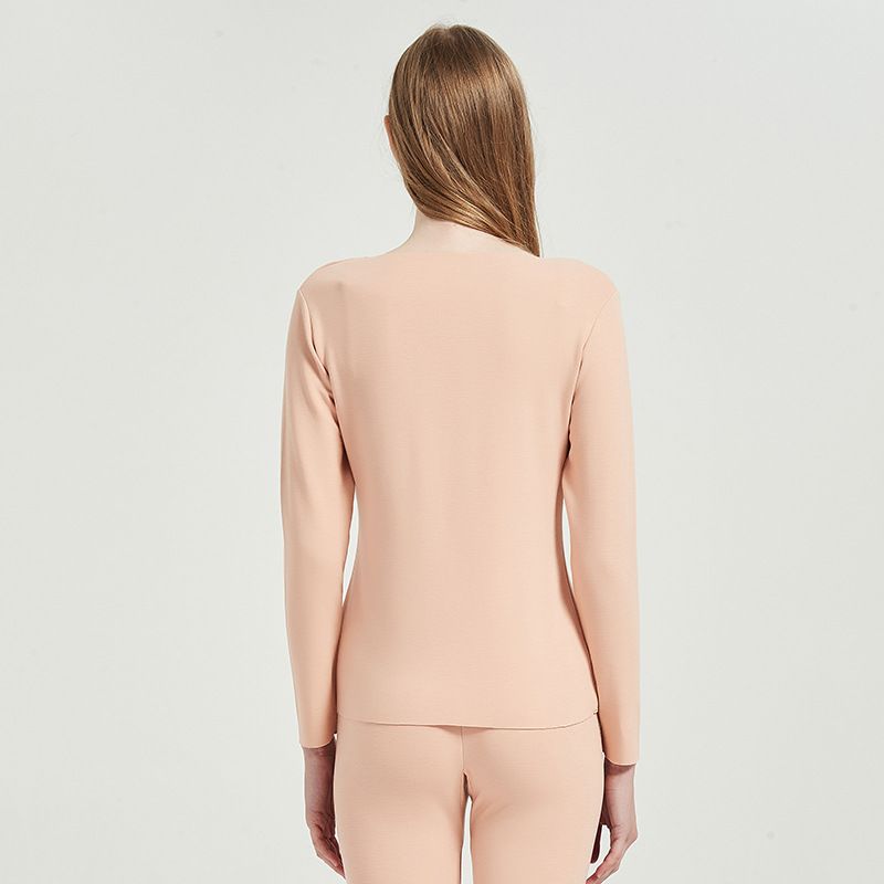 Womens Thermal Long Johns Set With Mulberry Silk Fabric Sueding