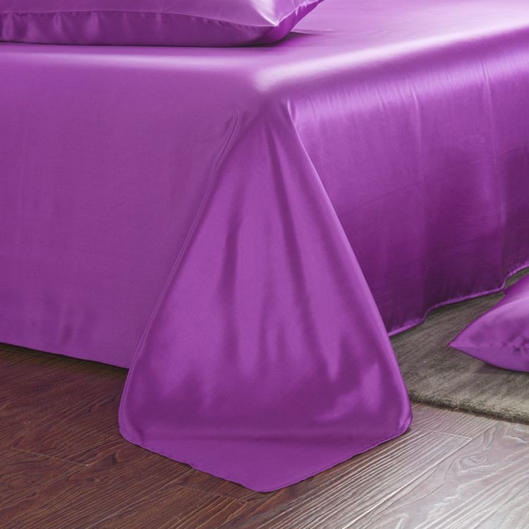 19MM Heavy Weight  Seamless Silk Sheets Fitted Flat 4pcs Bedding Set