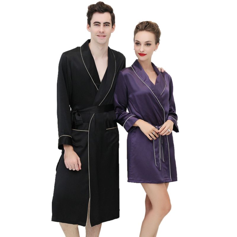 NWT 100% 19MM Silk Couple's Robe A