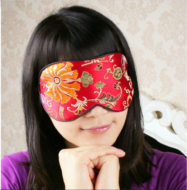 One New Silk Floral Brocade Eye Cover Sleep Mask Shade
