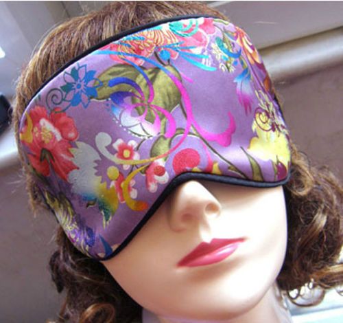 One New Silk Floral Print Brocade Eye Mask Cover