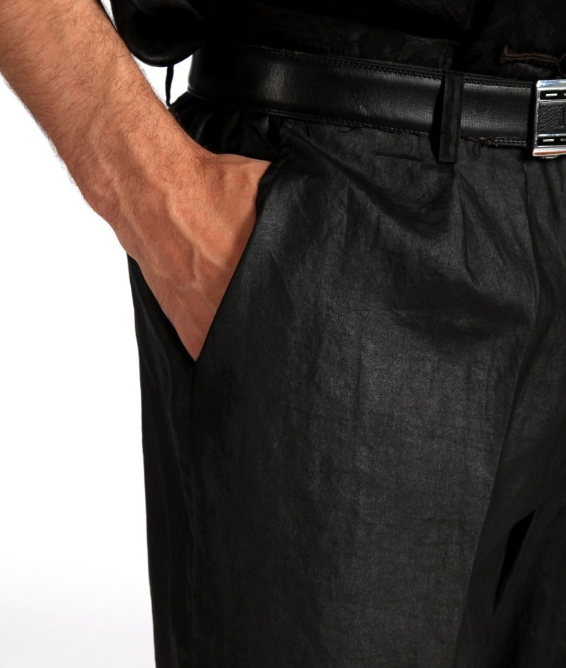 Gambired Canton Gauze Classic Silk Trousers Black
