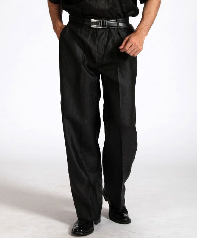 Gambired Canton Gauze Classic Silk Trousers Black