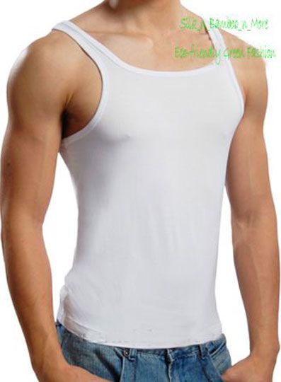 NWT Sexy Men Bamboo Square Neck Tank Top Shirt 035