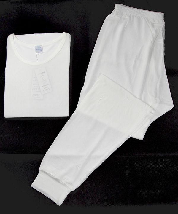 One New Pure Silk Knit Men Underwear Long Johns Set Solid  US Size S M L 