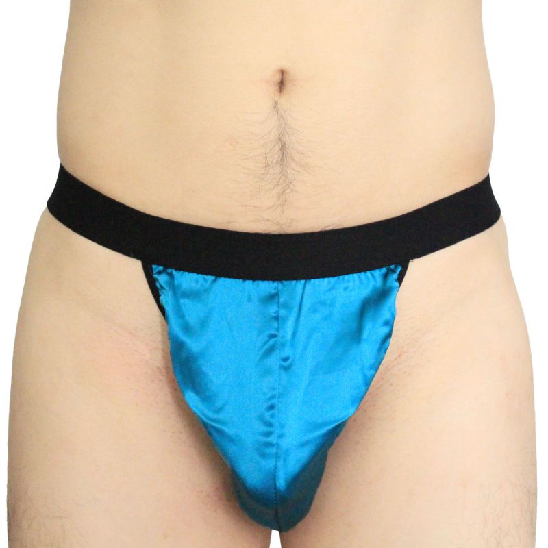 Lot 3Pcs Sexy Silk Underwear Men'S Thong Wide Elastic Waistband