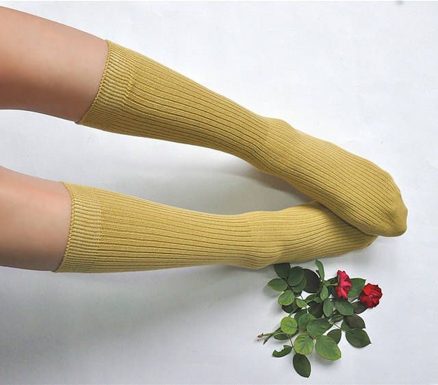 Womens Tencel Silk Blend High Cut Long Boot Socks Fitted Shoe Size 22-24