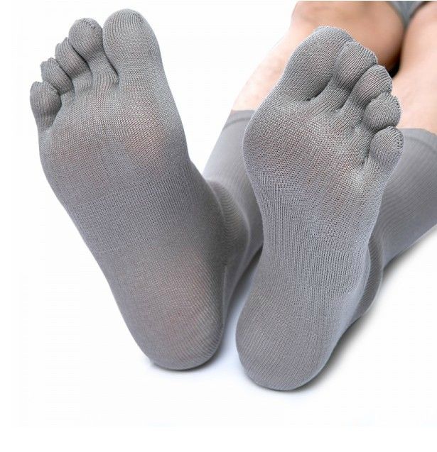 LOT 3P New  Knit Silk Five Toe Socks Black Dark Blue Color