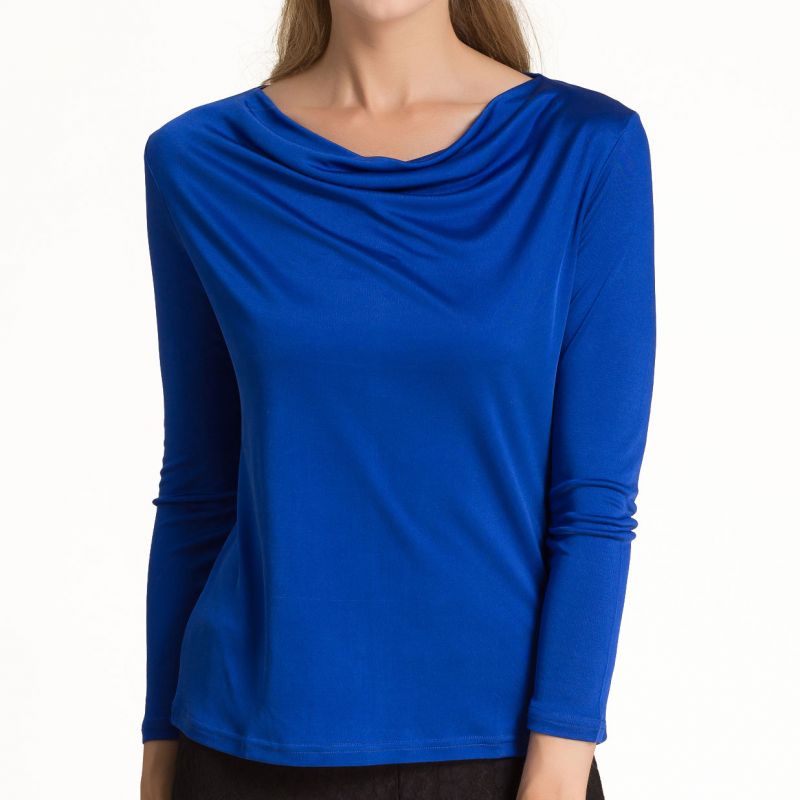 Pure Silk Knitted Women's Cowl Neck Long Sleeves Top Solid Size 8 12 16 ...