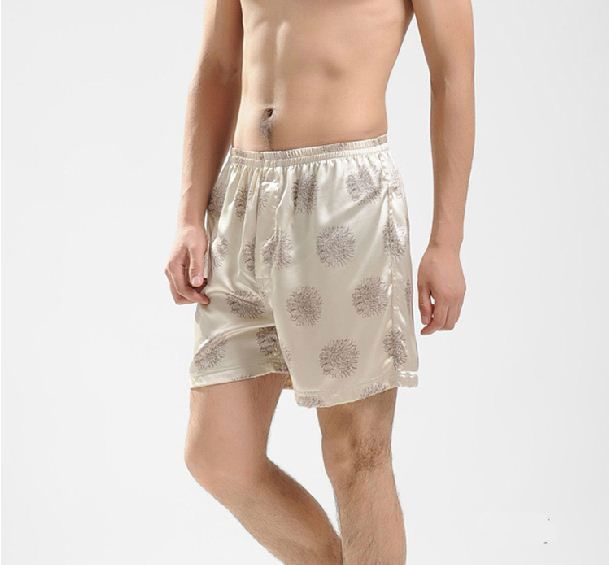 Pure Natural Silk Underwear Boardshort  Lounge Boxer Shorts Floral   US S M L XL