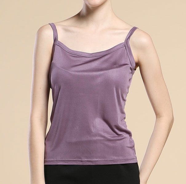 Pure Natural Silk Knit Women'S Camisole Tank Top 