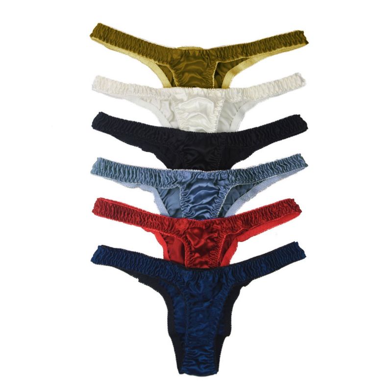 Womens Thong Panties Pure Silk  6 pairs in One Pack