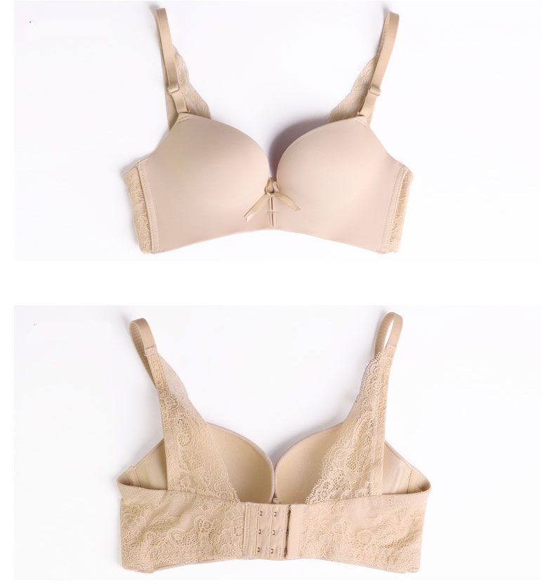 Natural Silk Bra 3D Mold Lace Sexy Puch Up Brassiere details
