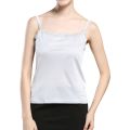Pure Silk Knit Womens Lacy Camisole Tank Top gray
