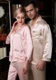 Pure 19MM Silk Couples Pajamas Top and Bottom Set For 7009