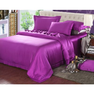 Voilet 19MM silk seamless sheets set