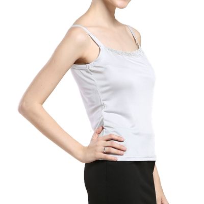 Pure Silk Knit Womens Lacy Camisole Tank Top side
