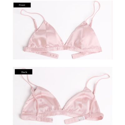 Natural Plain Silk Wire Free Triangle Bra Sexy and Comfortable details