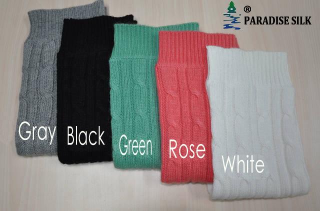 Cashmere Blend Cable Knit Long Fingerless Gloves Arm Mitten Warmer - Picture 2 of 2