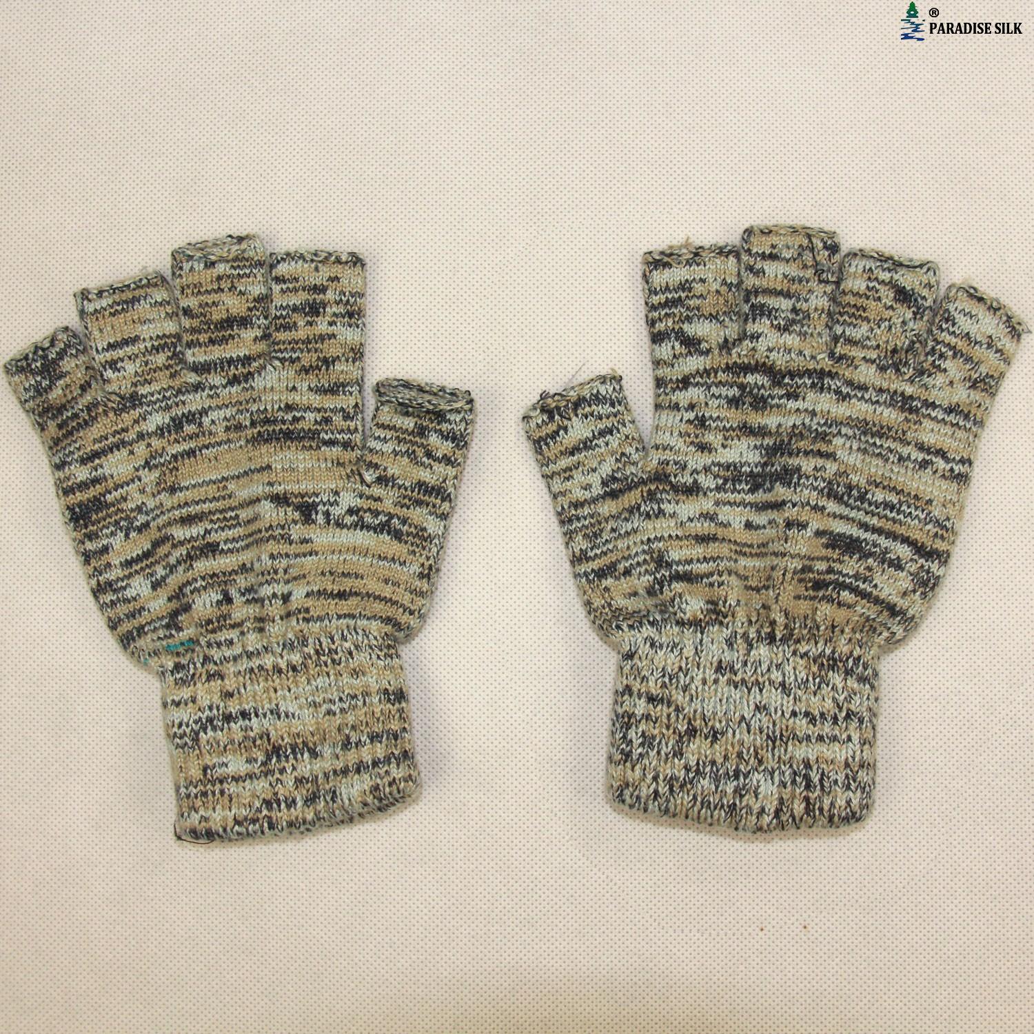 1 Paar Strick Seide Kaschmirmischung fingerlose Handschuhe - Bild 3 von 3