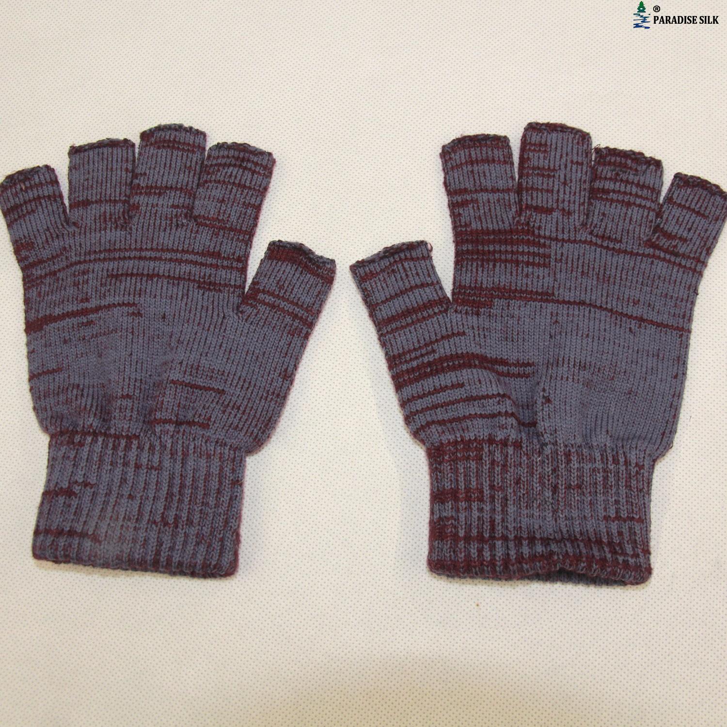 1 Paar Strick Seide Kaschmirmischung fingerlose Handschuhe - Bild 2 von 3