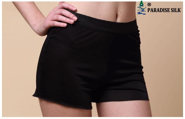 Women's Pure Silk Knit Lacy Waistband Boy Leg Legging Shorts Solid Size S M L - Picture 6 of 9