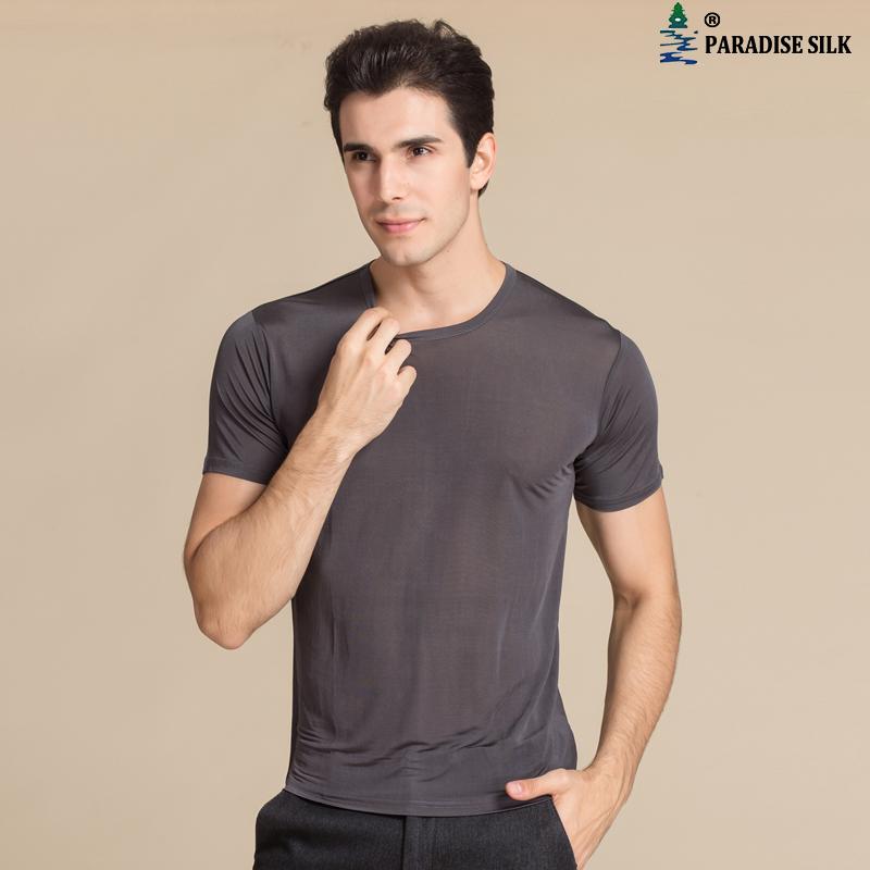 Pure Silk Strick Herren Rundhalsausschnitt kurzärmelig massiv US S M L XL - Bild 6 von 8